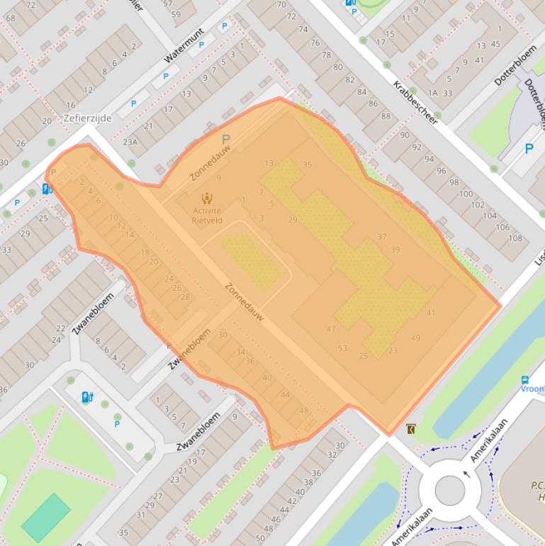 Kaart van postcodegebied 2408LV.