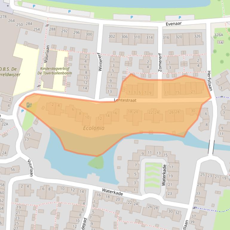 Kaart van postcodegebied 2408NG.