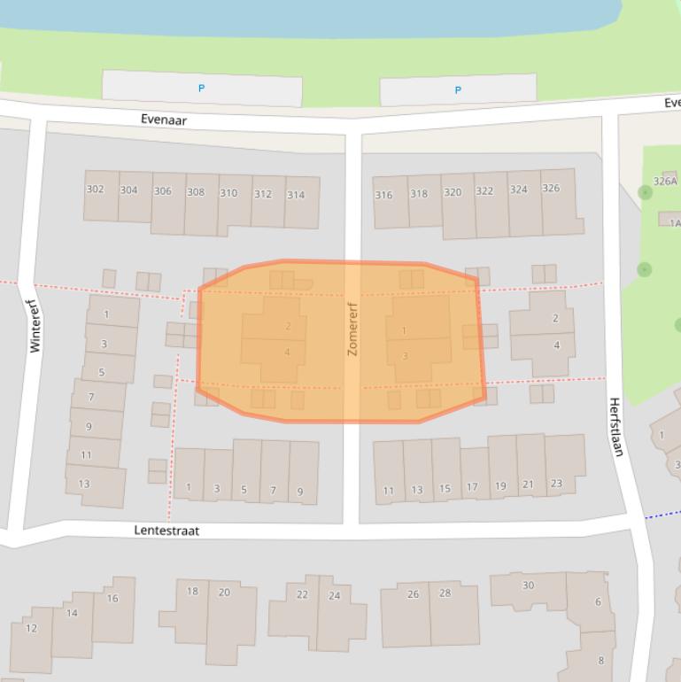 Kaart van postcodegebied 2408NJ.