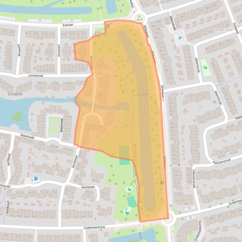 Kaart van postcodegebied 2408NK.