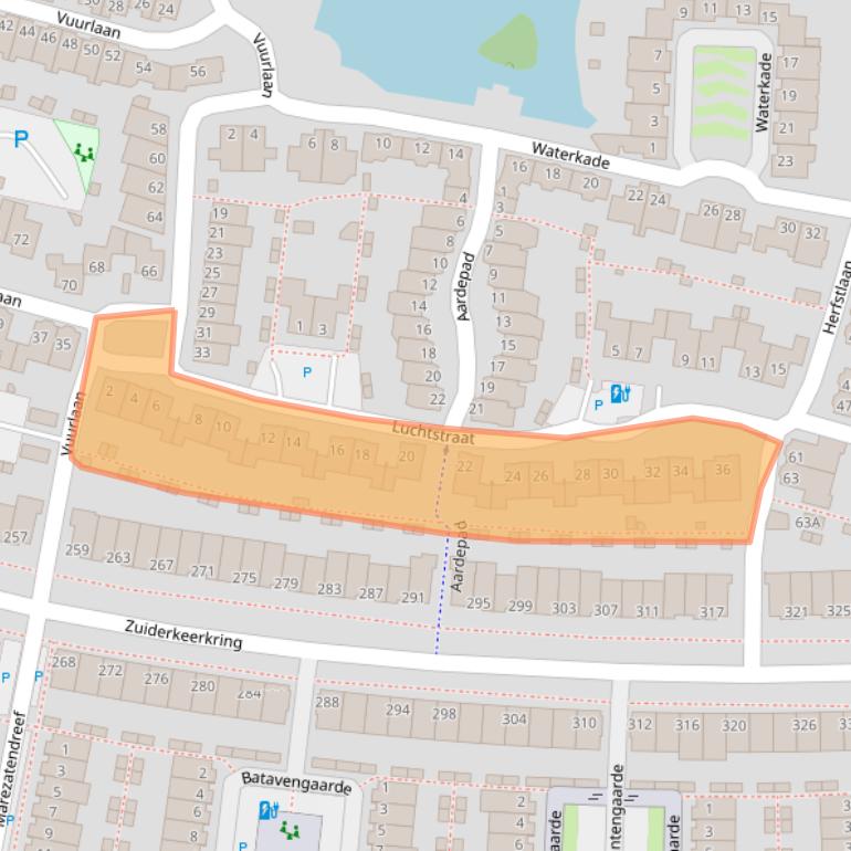 Kaart van postcodegebied 2408NT.