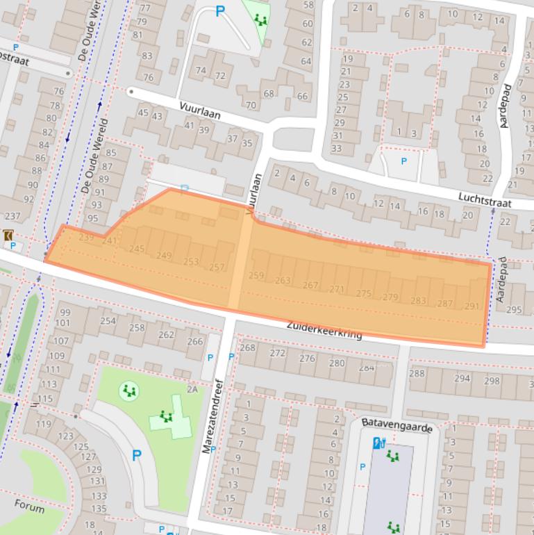 Kaart van postcodegebied 2408NX.