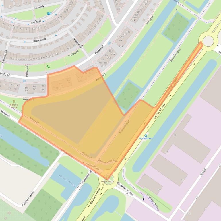 Kaart van postcodegebied 2408RH.