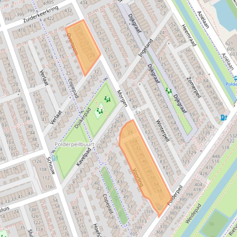 Kaart van postcodegebied 2408RL.