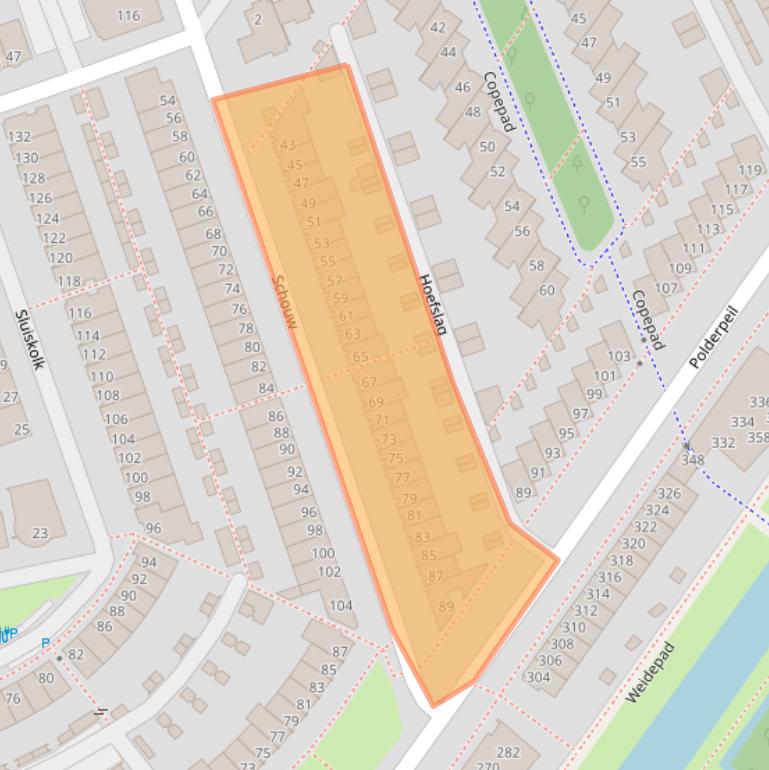 Kaart van postcodegebied 2408RW.