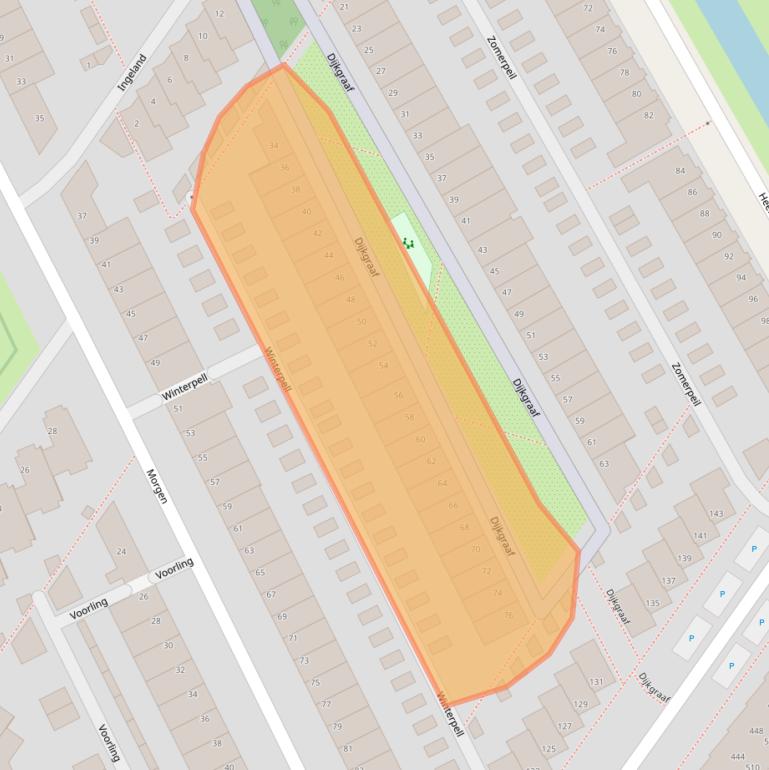Kaart van postcodegebied 2408RZ.