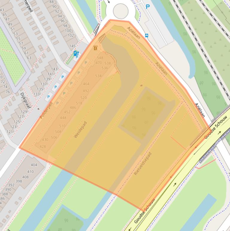 Kaart van postcodegebied 2408SH.