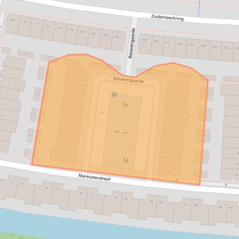 Kaart van postcodegebied 2408TA.
