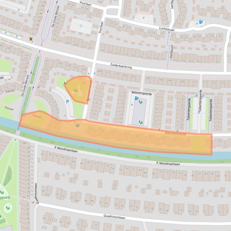 Kaart van postcodegebied 2408TE.