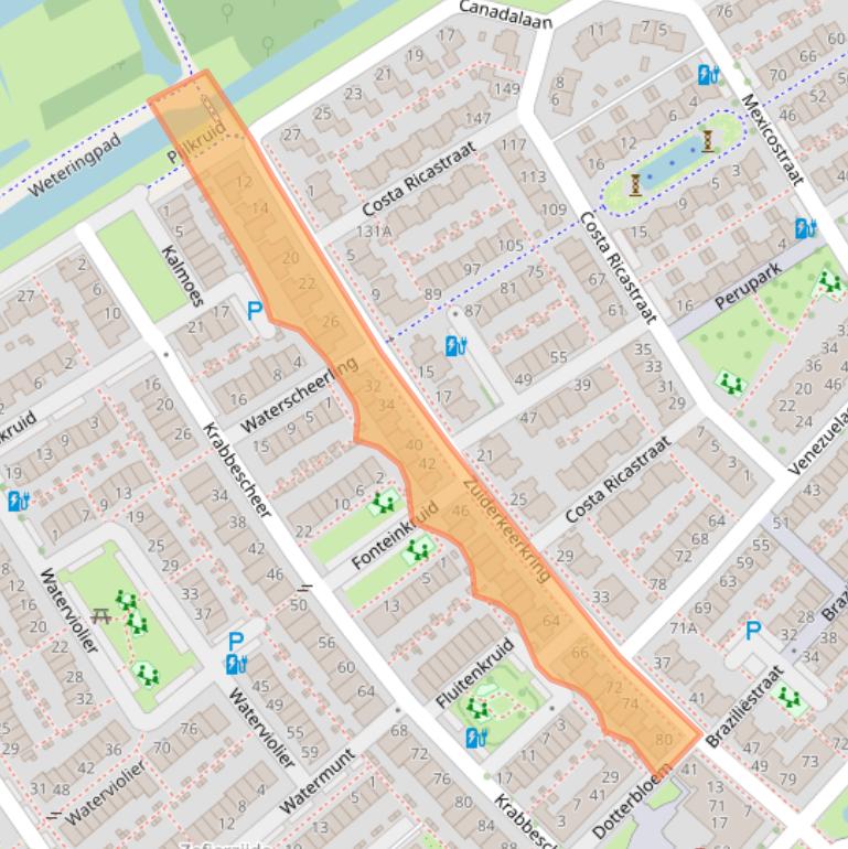 Kaart van postcodegebied 2408TW.