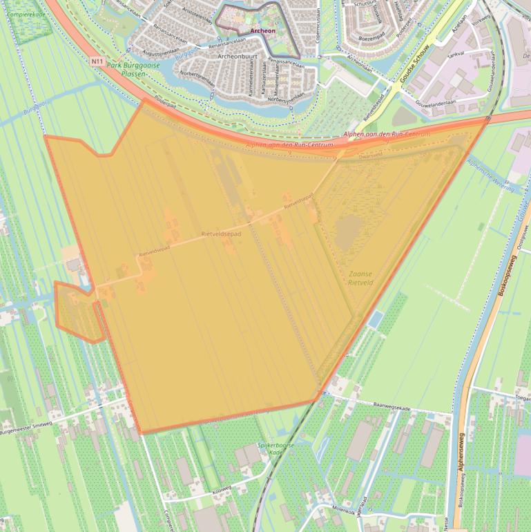 Kaart van postcodegebied 2409AA.