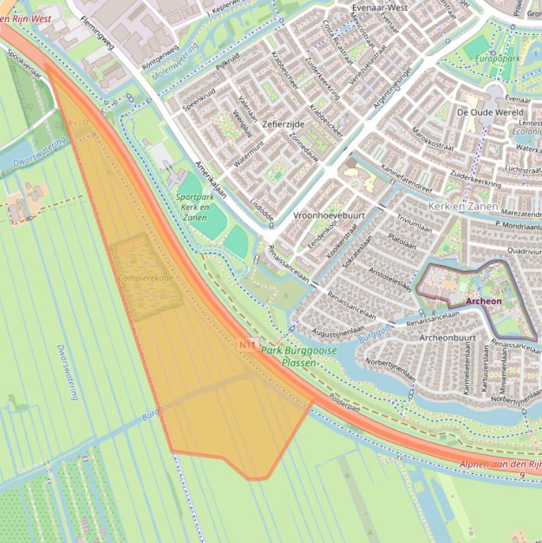 Kaart van postcodegebied 2409AD.