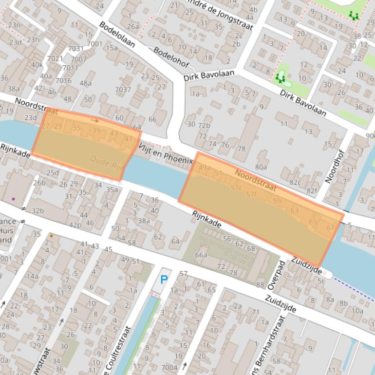 Kaart van postcodegebied 2411BH.