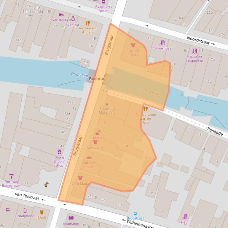 Kaart van postcodegebied 2411BM.