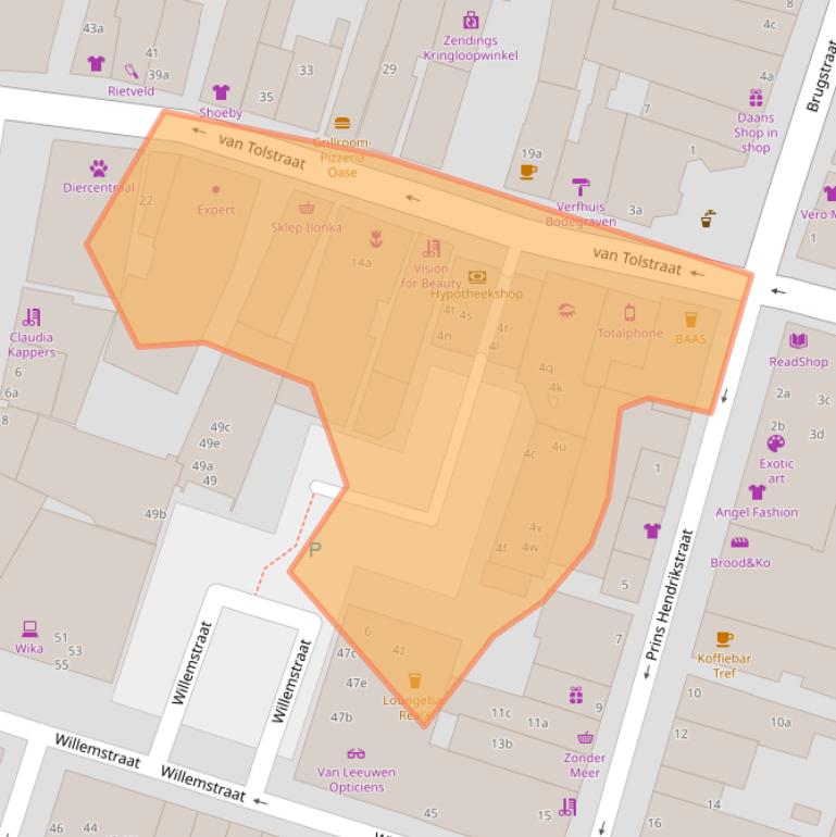 Kaart van postcodegebied 2411BR.