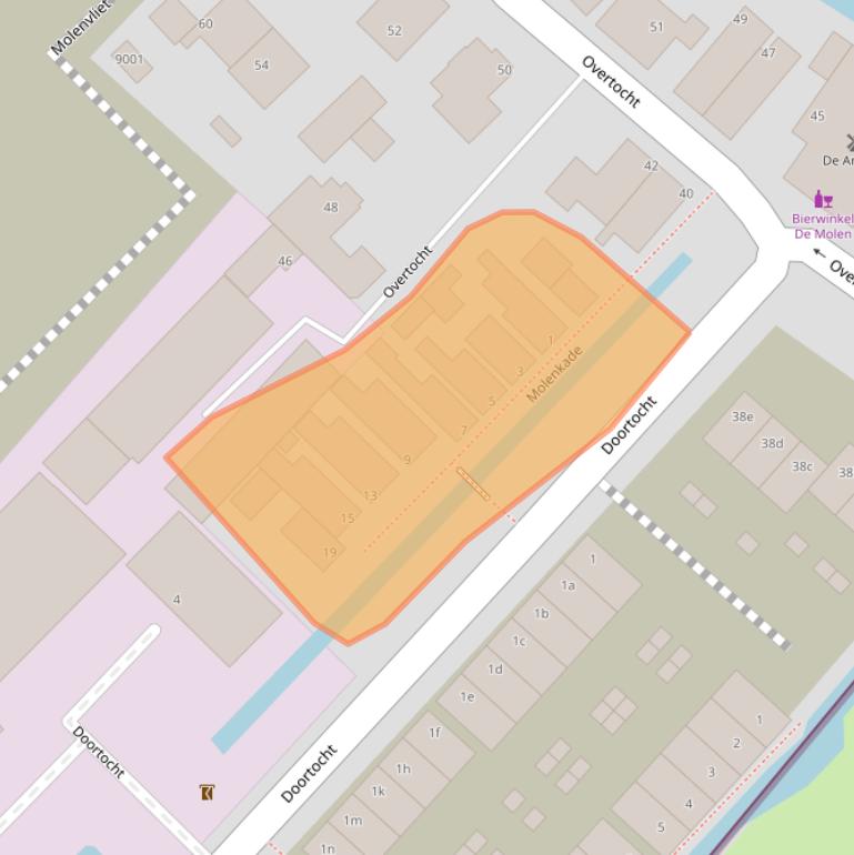 Kaart van postcodegebied 2411BX.