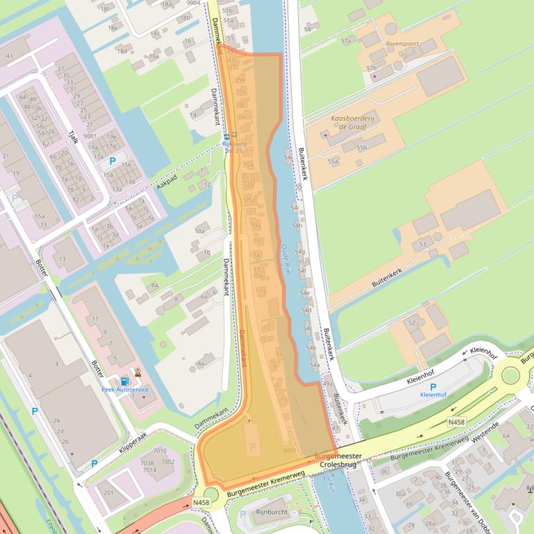 Kaart van postcodegebied 2411CA.