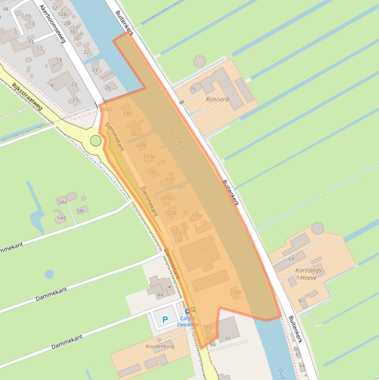 Kaart van postcodegebied 2411CC.