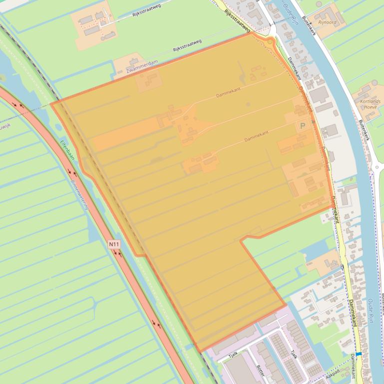 Kaart van postcodegebied 2411CE.