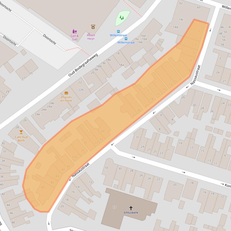 Kaart van postcodegebied 2411CH.