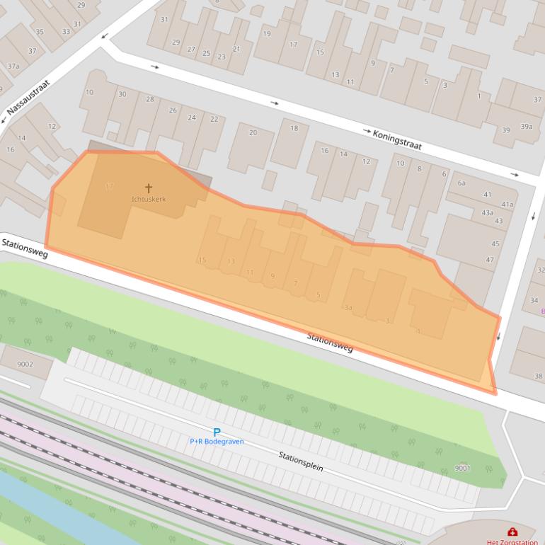 Kaart van postcodegebied 2411CK.