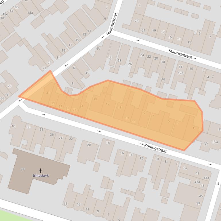 Kaart van postcodegebied 2411CL.