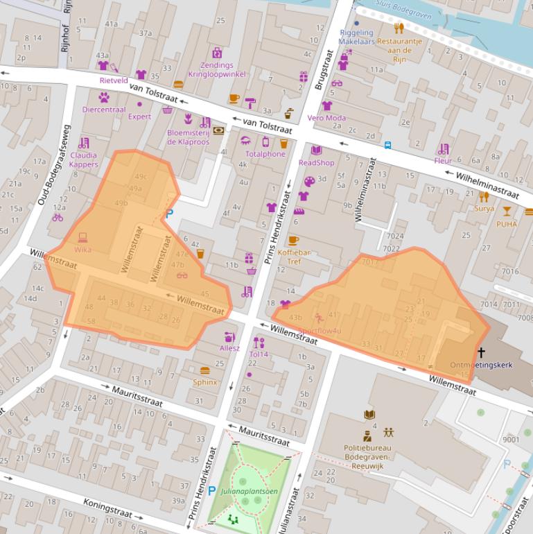 Kaart van postcodegebied 2411CP.