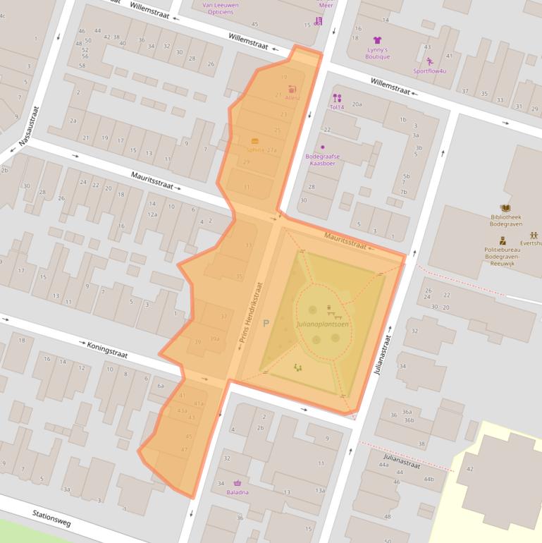 Kaart van postcodegebied 2411CS.