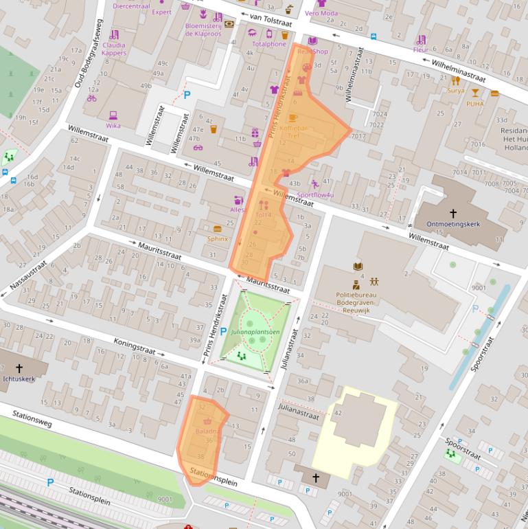Kaart van postcodegebied 2411CT.