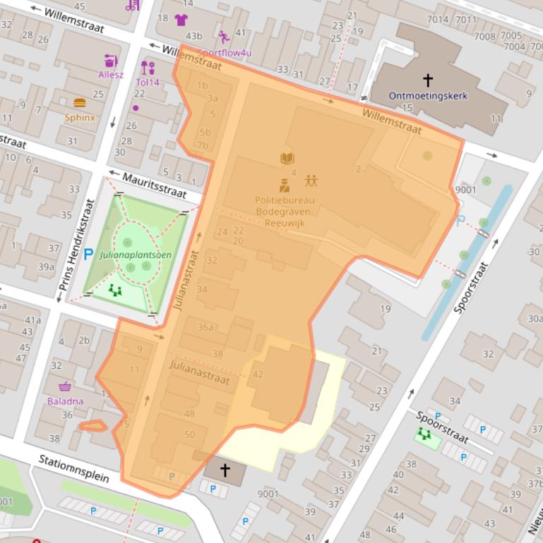 Kaart van postcodegebied 2411CV.