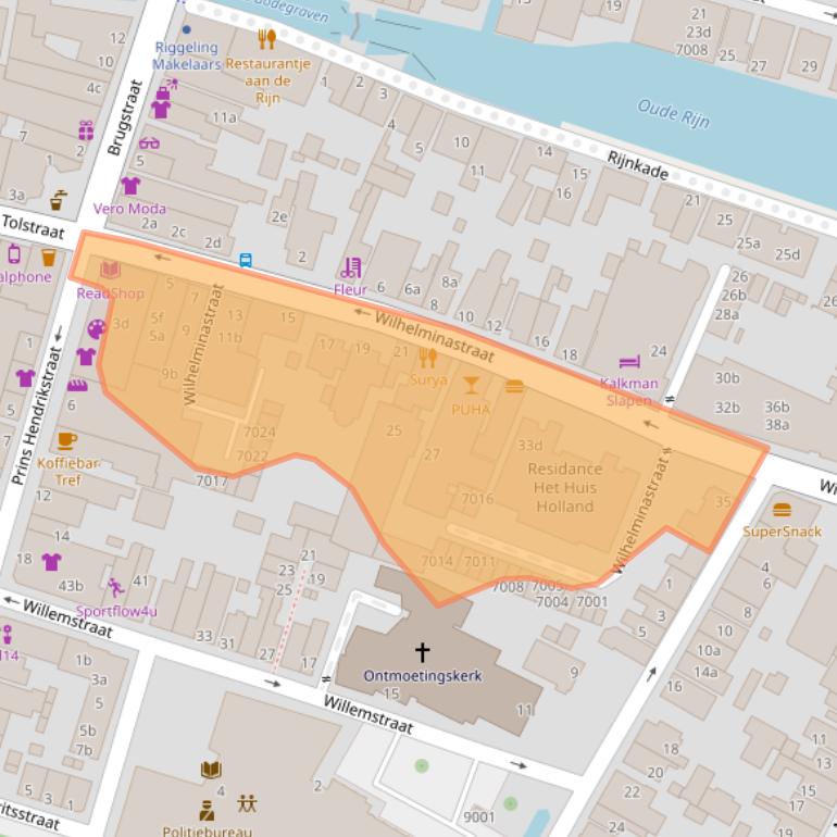 Kaart van postcodegebied 2411CW.