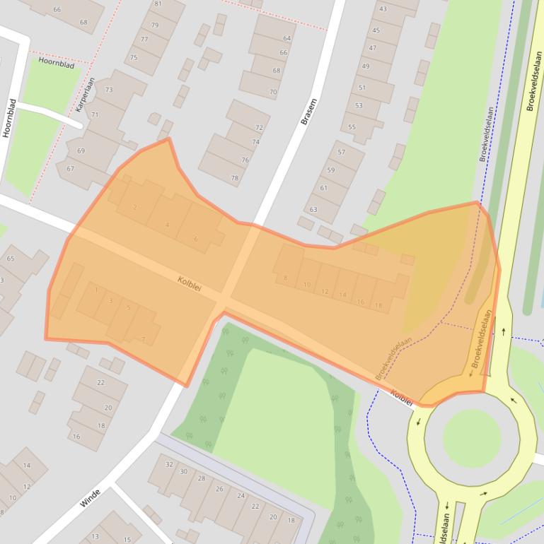 Kaart van postcodegebied 2411DJ.