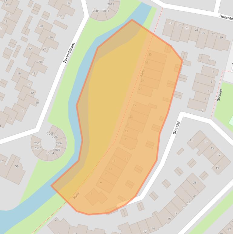 Kaart van postcodegebied 2411DK.