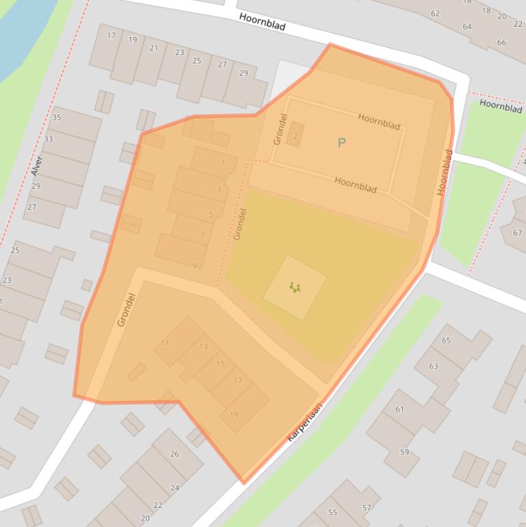 Kaart van postcodegebied 2411DL.