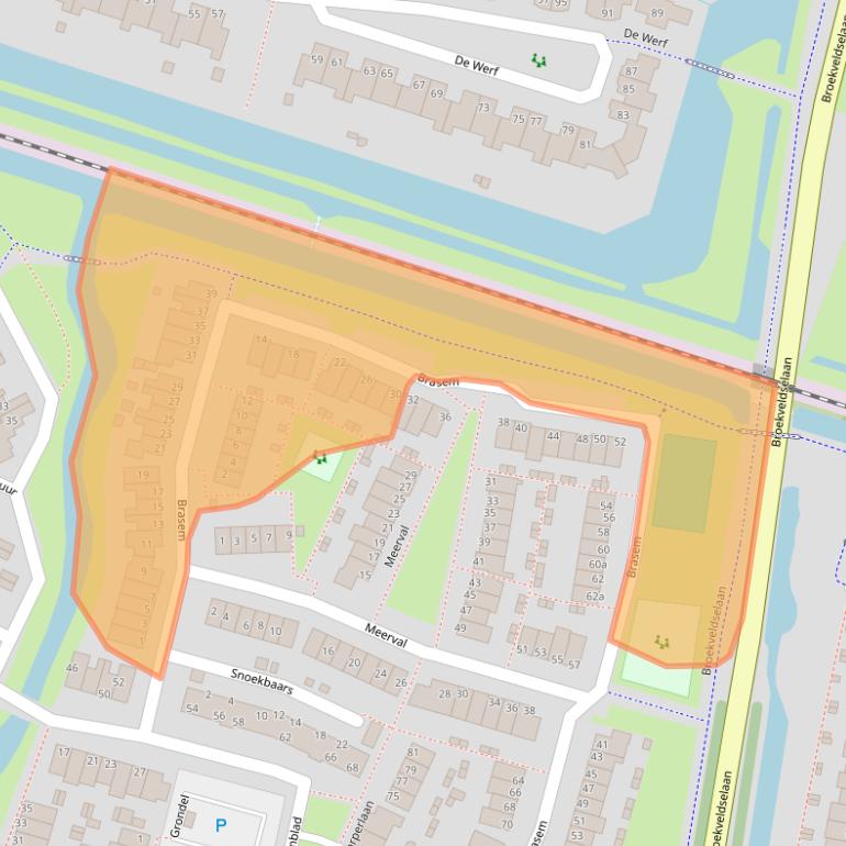 Kaart van postcodegebied 2411DN.
