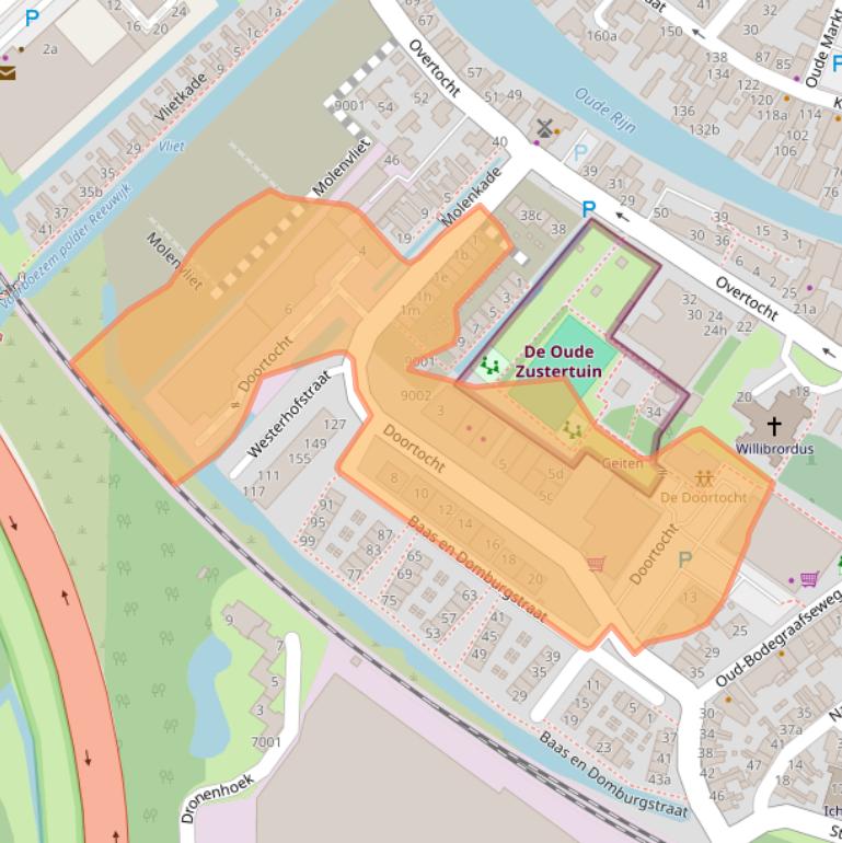 Kaart van postcodegebied 2411DS.