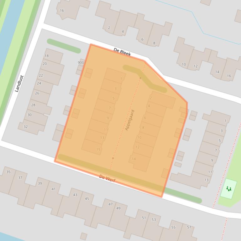 Kaart van postcodegebied 2411DV.