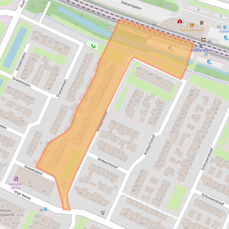 Kaart van postcodegebied 2411GH.