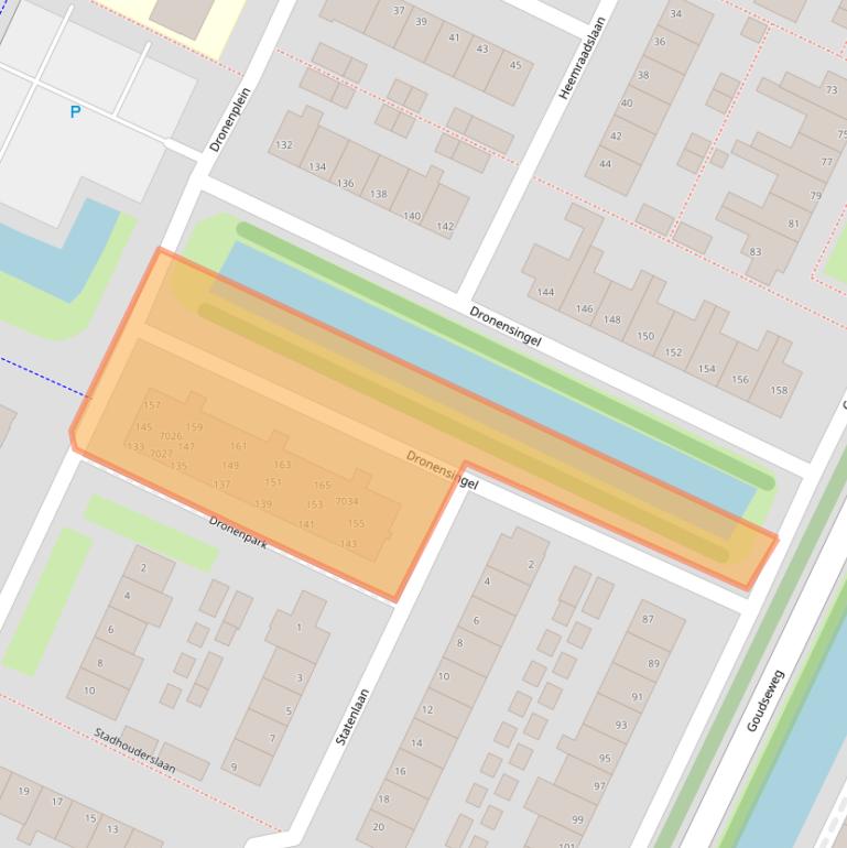 Kaart van postcodegebied 2411GX.