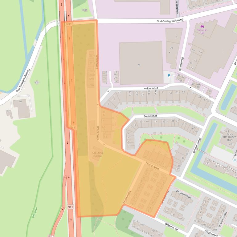 Kaart van postcodegebied 2411HB.