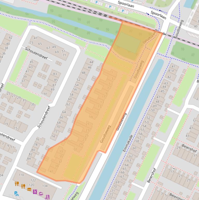 Kaart van postcodegebied 2411HG.