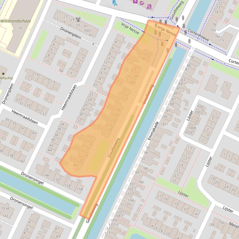 Kaart van postcodegebied 2411HH.