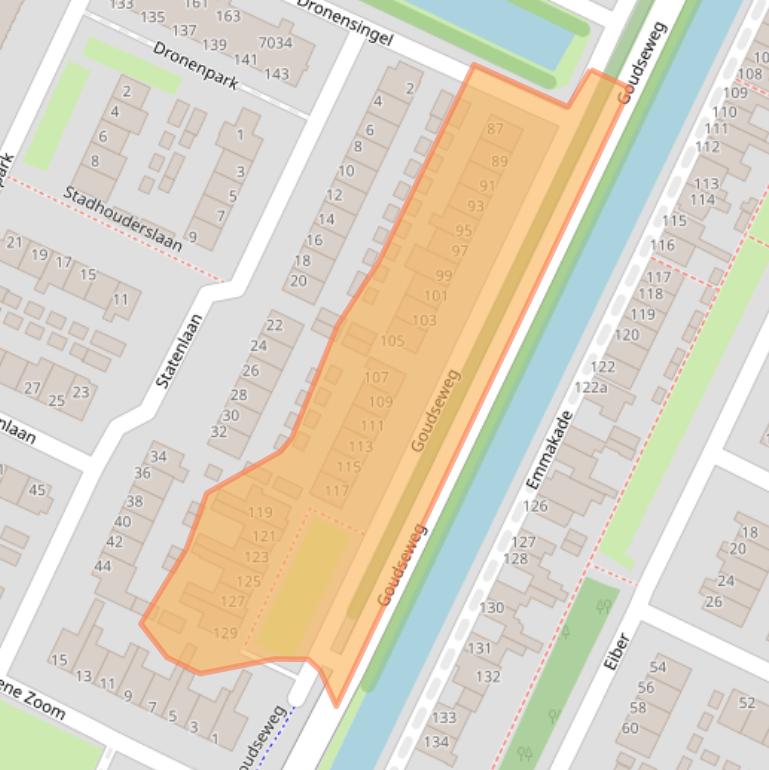 Kaart van postcodegebied 2411HJ.