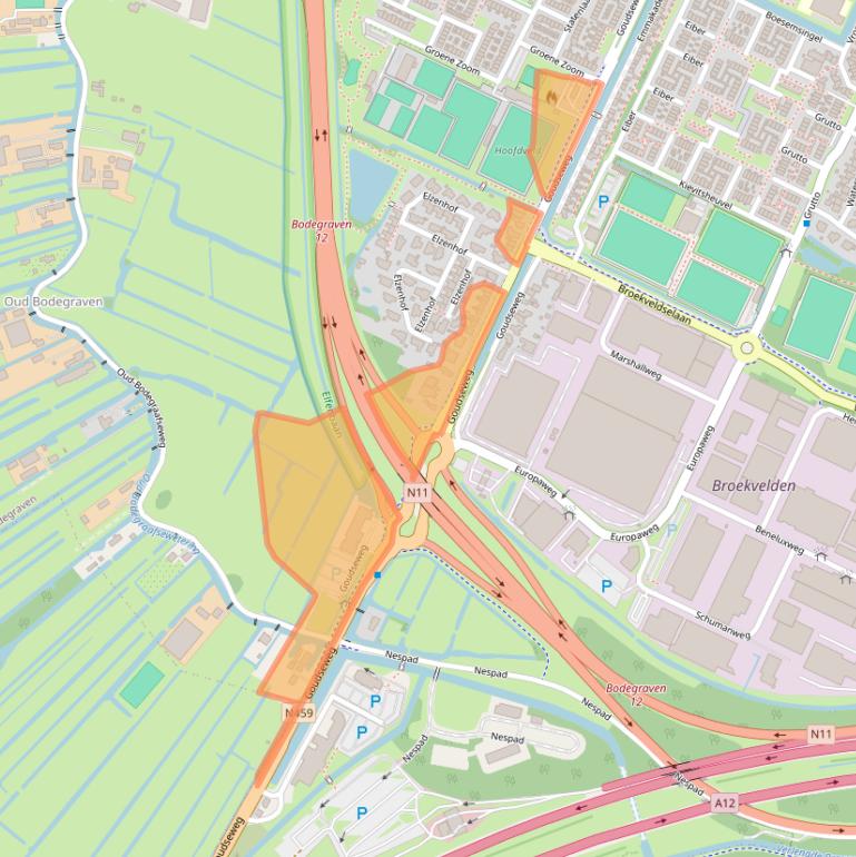 Kaart van postcodegebied 2411HK.