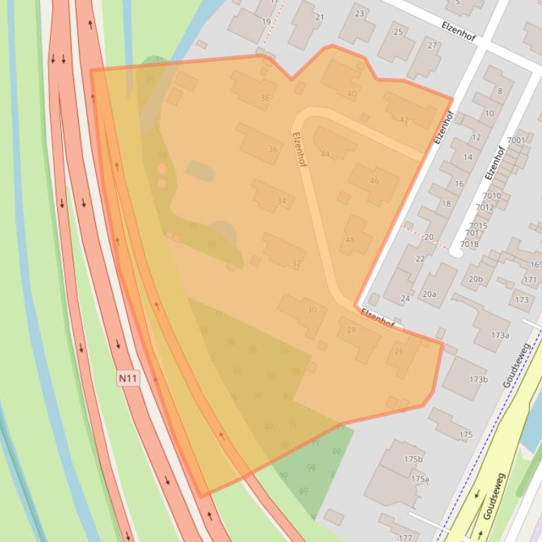 Kaart van postcodegebied 2411HR.