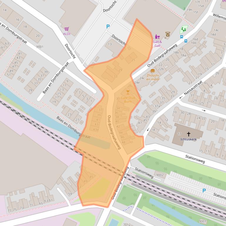 Kaart van postcodegebied 2411HT.