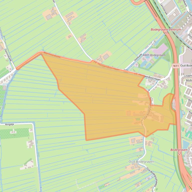 Kaart van postcodegebied 2411HX.