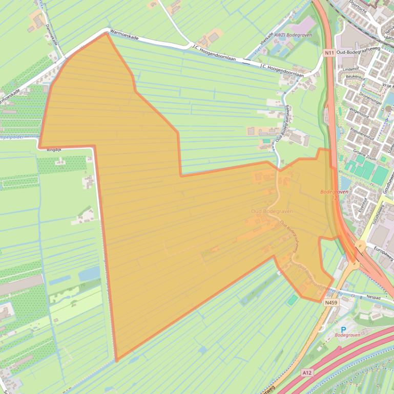 Kaart van postcodegebied 2411HZ.