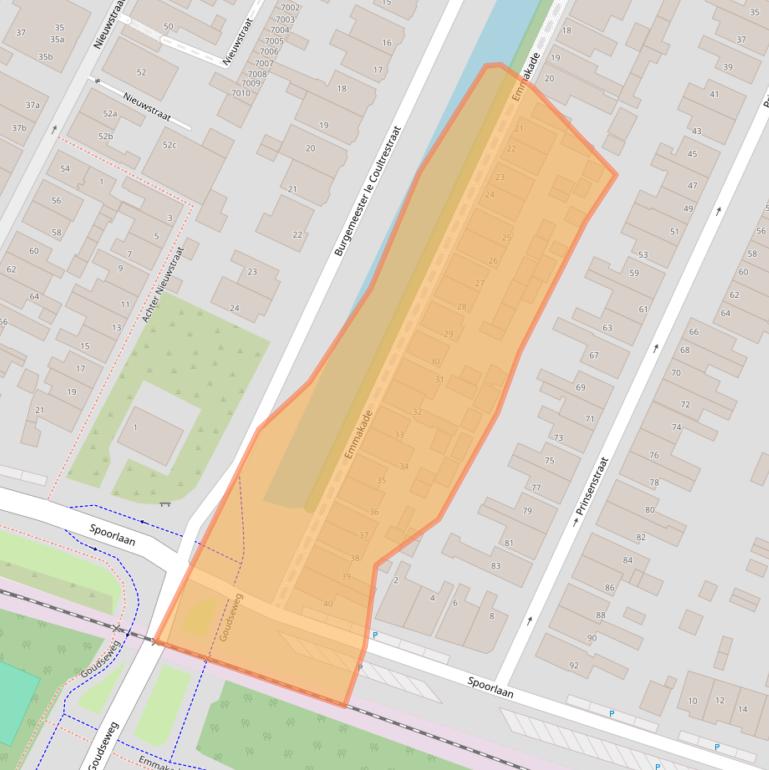 Kaart van postcodegebied 2411JB.