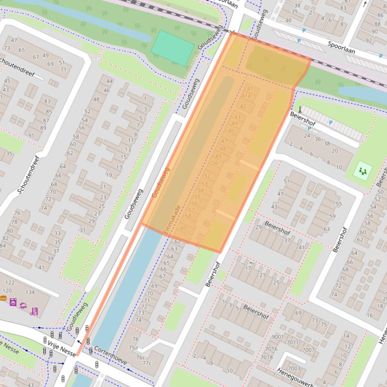 Kaart van postcodegebied 2411JC.